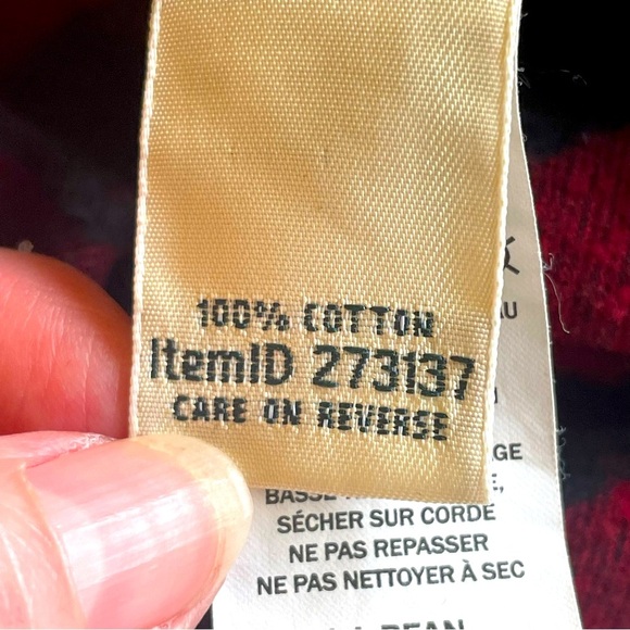 L.L. Bean Men’s Red & Black Plaid Flannel Shirt – Size Medium - Picture 7 of 10